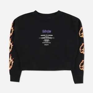 Civil Regime Peace of Us Cropped Crewneck in Black